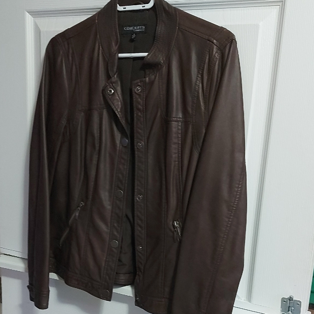 Women's Brown Faux Leather Jacket